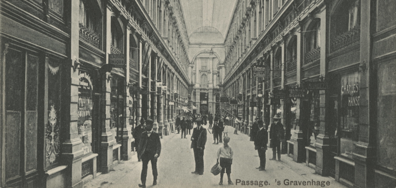 1910, Passage, gezien van het Buitenhof naar de rotonde
